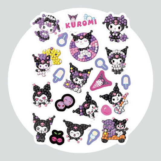 Pintura Terapêutica com Diamantes - Stickers 12Un - Diamante Redondo - Kuromi