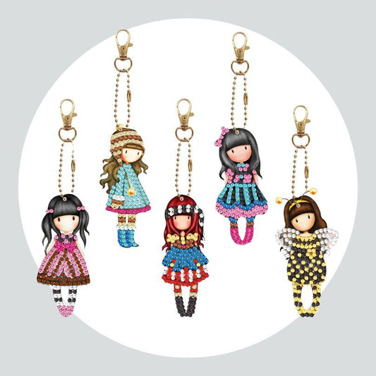 Chaveiros Pintura Terapêutica com Diamantes - Meninas - Kit com 5