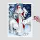 Pintura Terapêutica com Diamantes -  Papai noel e animais - Tela 100% Preenchida