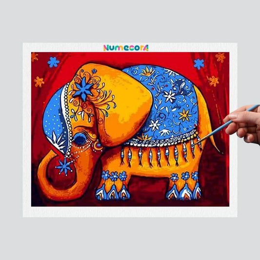 Pintura Terapêutica Numerada - Elefante do Dinheiro/Sorte