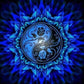 Pintura Terapêutica com Diamantes - Mandala Yin Yang  Azul