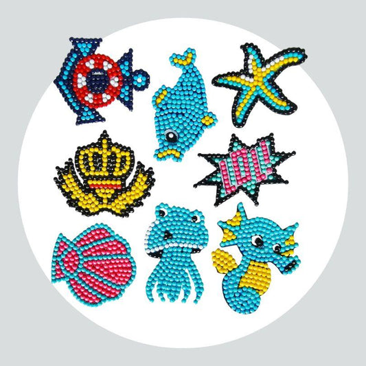 Pintura Terapêutica com Diamantes - Stickers 8Un - Diamante Redondo - Mar