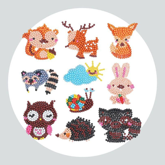 Pintura Terapêutica com Diamantes - Stickers 10Un - Diamante Redondo - Animais