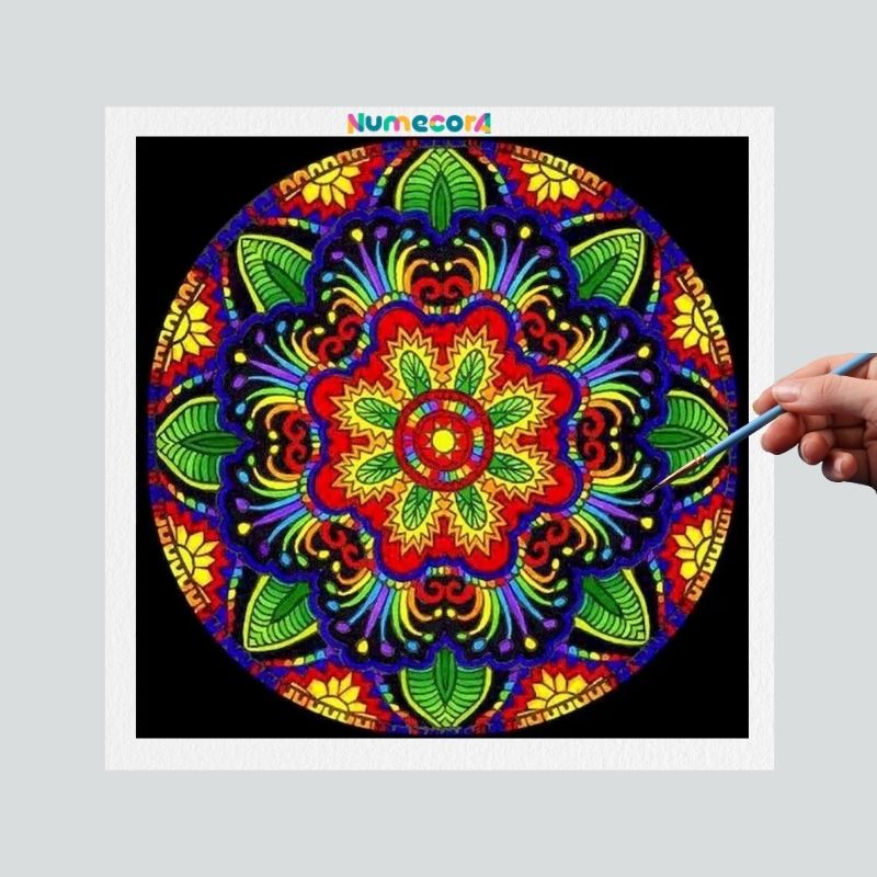 Pintura Terapêutica Numerada - Mandala Psicodélica