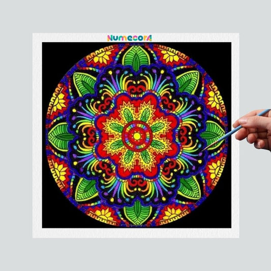Pintura Terapêutica Numerada - Mandala Psicodélica