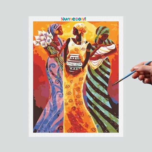 Pintura Terapêutica Numerada - Mulheres Africanas