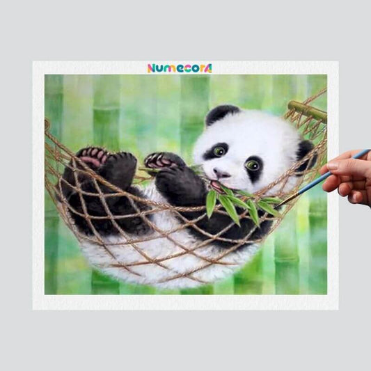 Pintura Terapêutica Numerada - Panda na Rede