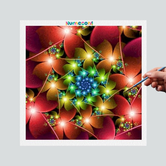 Pintura Terapêutica Numerada - Mandala Pontos brilhantes