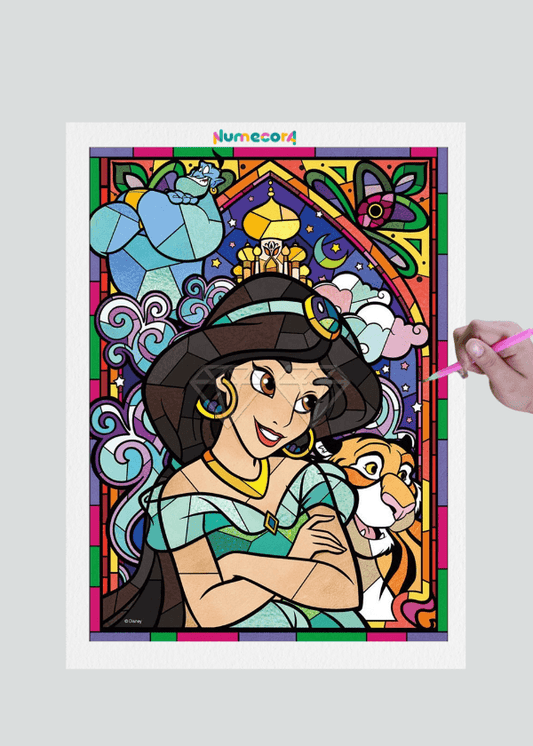 Pintura Terapêutica com Diamantes - Jasmin - Tela 100% Preenchida - Numecora