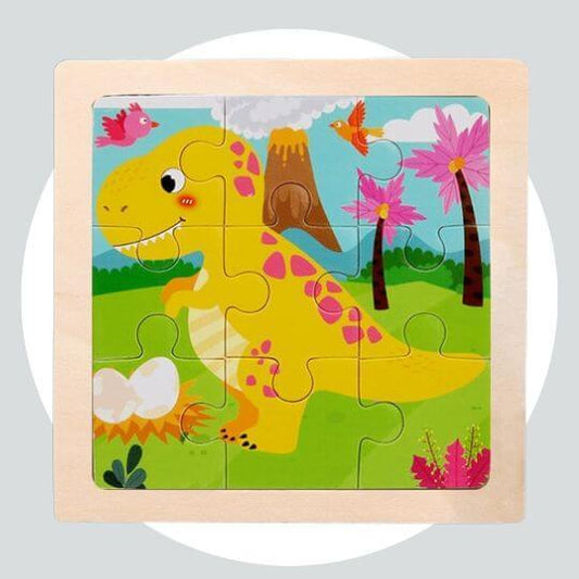 Quebra Cabeça Educacional Infantil Cartoon - Dinossauro amarelo