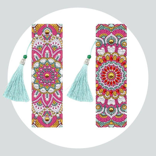 Marcador de Páginas 2Un - Diamante Redondo - Pintura Terapêutica com Diamantes - Mandala Rosa