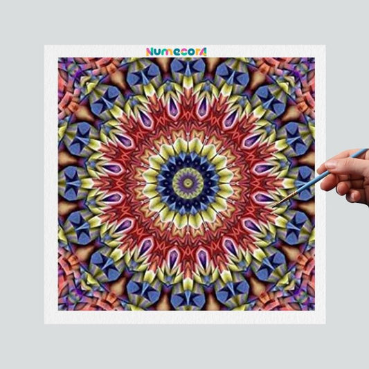 Pintura Terapêutica Numerada - Mandala Carpelo Flor