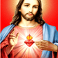 Pintura Terapêutica com Diamantes - Coração de Jesus - Tela 100% Preenchida