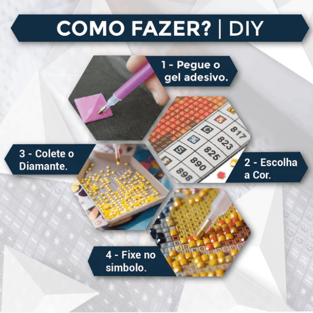 Pintura Terapêutica com Diamantes - Leões Iluminados - Numecora