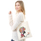 Pintura Terapêutica com Diamantes - Bolsa EcoBag - Mulher e Borboleta