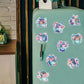 Adesivos Magnéticos ( Ímã de Geladeira) - Kit com 9 - Pintura Terapêutica com Diamantes - Corujas