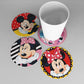 Pintura Terapêutica com Diamantes - Porta Copos (6 Unidades) - Mickey e Minnie