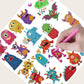 Pintura Terapêutica com Diamantes - Stickers 22Un - Diamante Redondo - Monstros SA