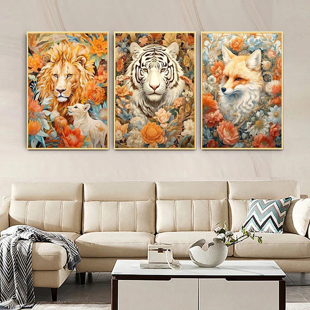 Pintura Terapêutica com Diamantes - Animais Fantásticos - Tela 100% Preenchida - Numecora