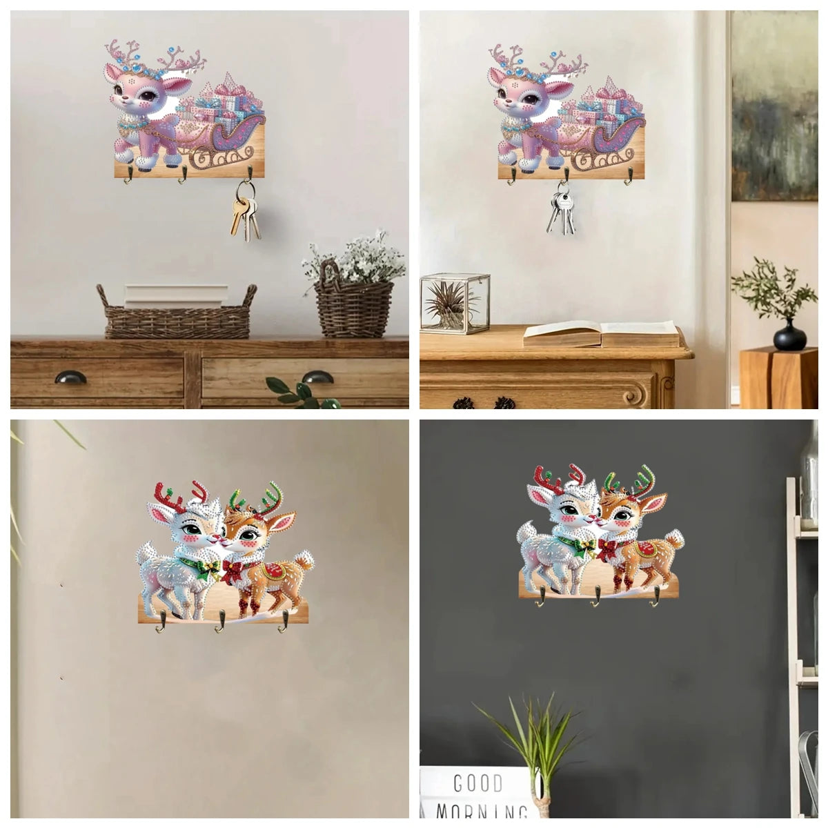 Chaveiro - Porta Chaves - Decoração de Natal - Pintura com diamantes