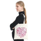 Pintura Terapêutica com Diamantes - Bolsa EcoBag - Coração de Borboletas Rosa