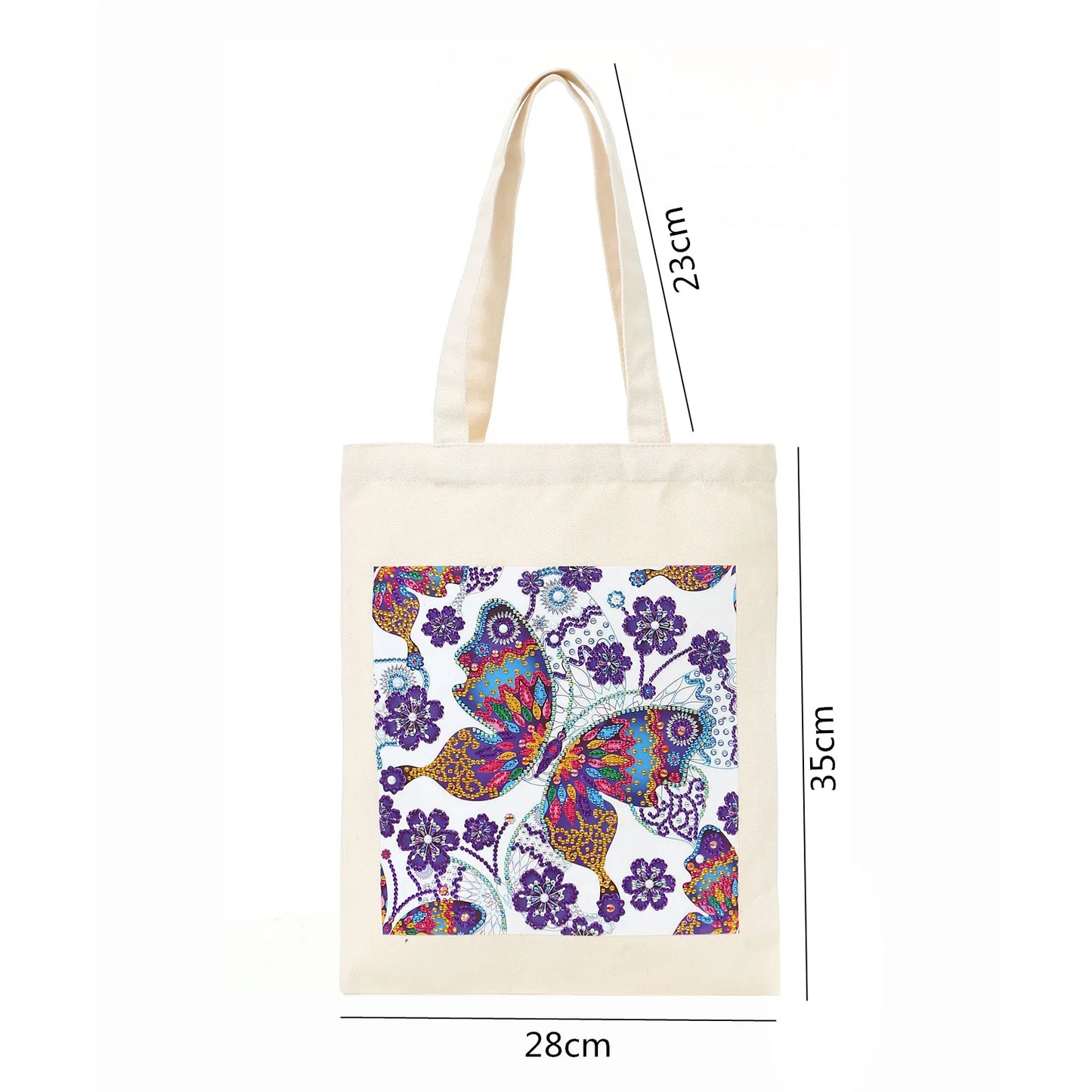 Pintura Terapêutica com Diamantes - Bolsa EcoBag - Borboleta