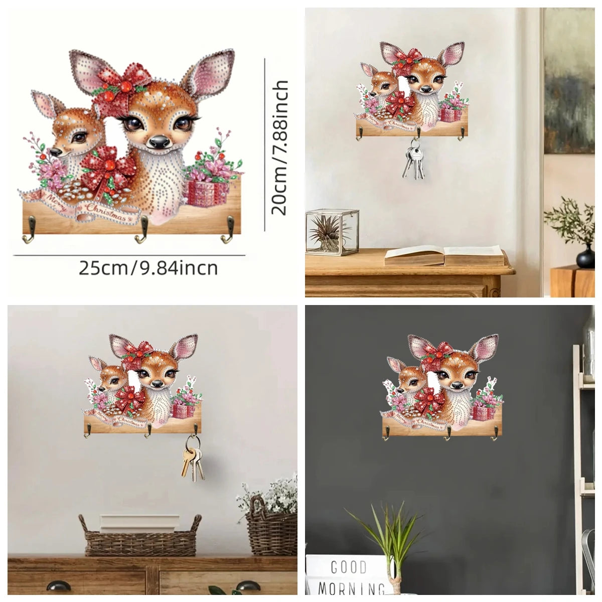 Chaveiro - Porta Chaves - Decoração de Natal - Pintura com diamantes