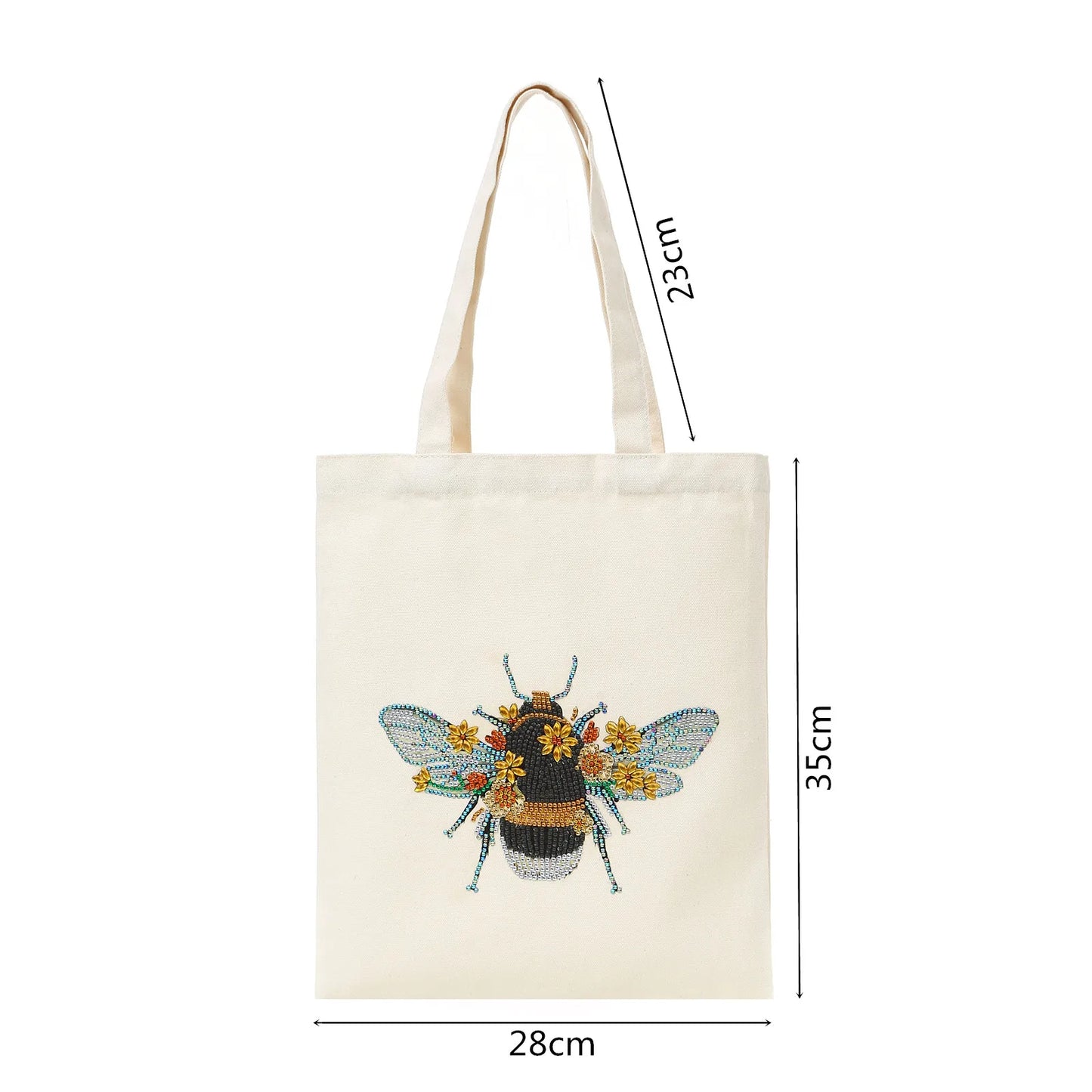 Pintura Terapêutica com Diamantes - Bolsa EcoBag - Abelha