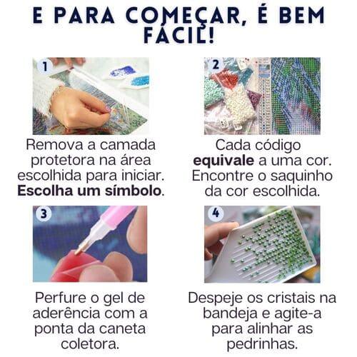 Pintura Terapêutica com Diamantes - Leões Iluminados - Numecora