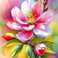 Pintura Terapêutica com Diamantes - Flor Bela - Tela 100% Preenchida