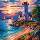 Pintura Terapêutica com Diamantes - Paisagem Perfeita  - Tela 100% Preenchida
