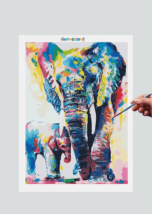 Pintura Terapêutica Numerada em Tela - Animais Aquarela - Numecora
