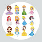 Pintura Terapêutica com Diamantes - Stickers 12Un - Diamante Redondo - Princesas