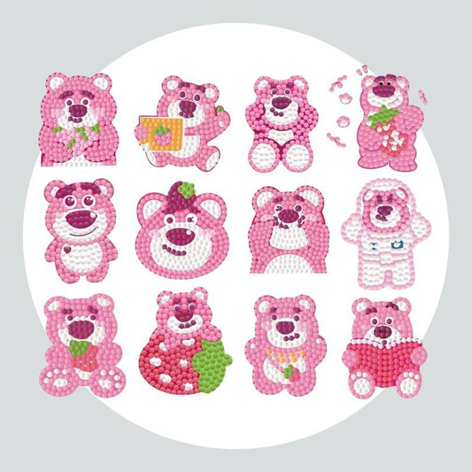 Pintura Terapêutica com Diamantes - Stickers 12Un - Diamante Redondo - Urso do Toy Story