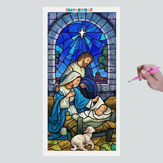 Pintura Terapêutica com Diamantes - Menino Jesus