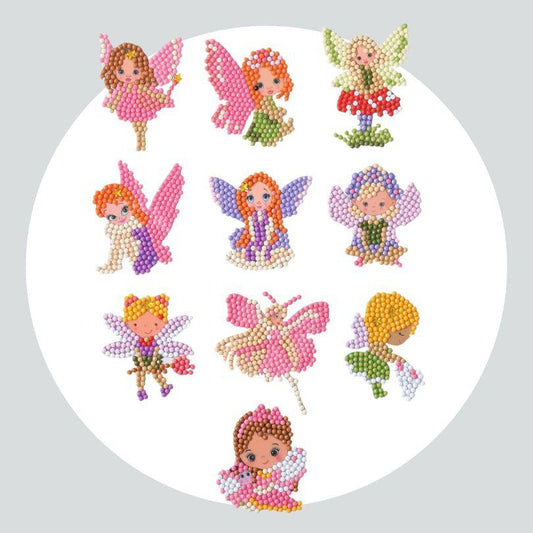 Pintura Terapêutica com Diamantes - Stickers 10Un - Diamante Redondo - Fadas