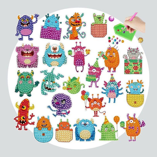 Pintura Terapêutica com Diamantes - Stickers 23Un - Diamante Redondo - Monstros S.A