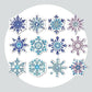 Adesivos Magnéticos ( Ímã de Geladeira) - Kit com 12 - Pintura Terapêutica com Diamantes - Flocos de Neve