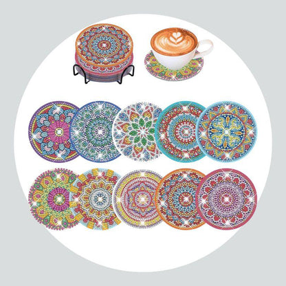 Pintura Terapêutica com Diamantes - Porta Copos (10 Unidades) - Mandalas