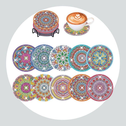 Pintura Terapêutica com Diamantes - Porta Copos (10 Unidades) - Mandalas