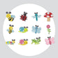Adesivos Magnéticos ( Ímã de Geladeira) - Kit com 12 - Pintura Terapêutica com Diamantes - Animais do Jardim