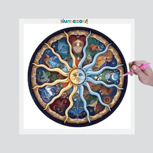 Pintura Terapêutica com Diamantes - Mandala Solar