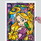Pintura Terapêutica com Diamantes - Rapunzel - Tela 100% Preenchida - Numecora