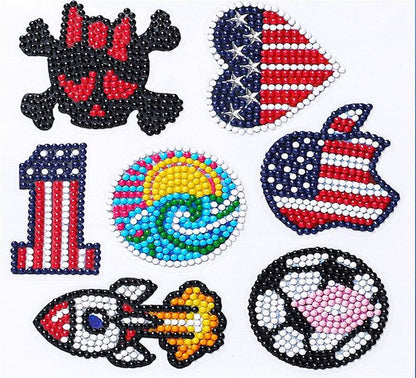 Pintura Terapêutica com Diamantes - Stickers 7Un - Diamante Redondo - Estados Unidos