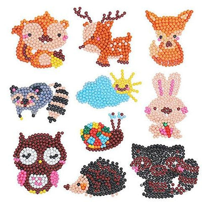 Pintura Terapêutica com Diamantes - Stickers 10Un - Diamante Redondo - Animais