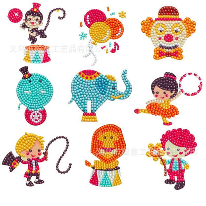 Pintura Terapêutica com Diamantes - Stickers 9Un - Diamante Redondo - Circo