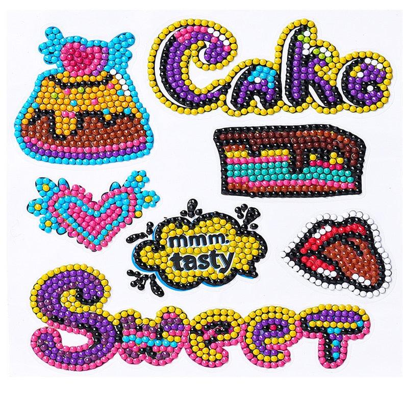 Pintura Terapêutica com Diamantes - Stickers 7Un - Diamante Redondo - Cakes