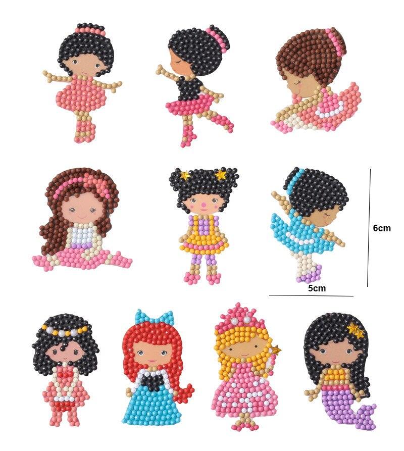 Pintura Terapêutica com Diamantes - Stickers 10Un - Diamante Redondo - Meninas