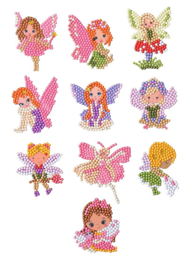 Pintura Terapêutica com Diamantes - Stickers 10Un - Diamante Redondo - Fadas