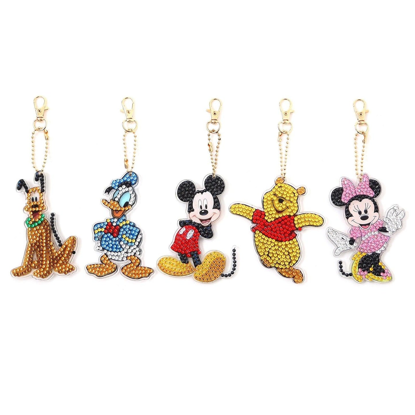 Chaveiros Pintura Terapêutica com Diamantes - Mickey - Kit com 5